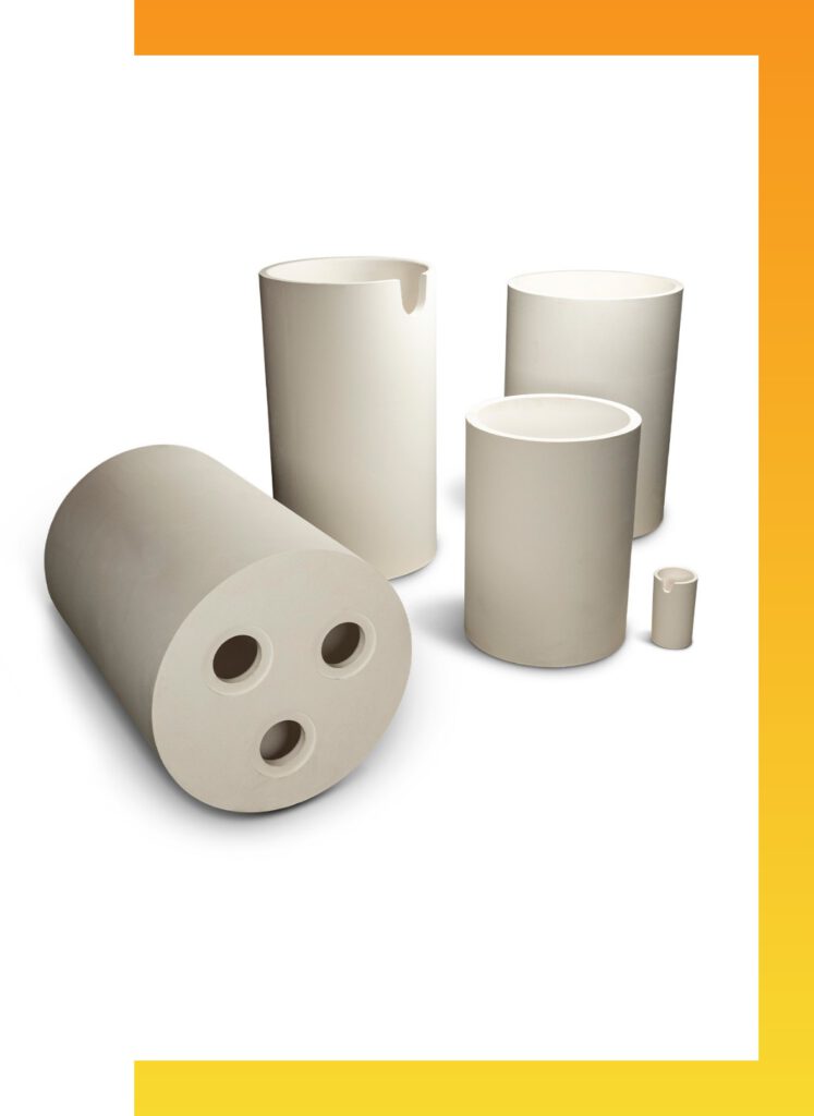 A image of custom refractory shapes from refractory manufacturing. 